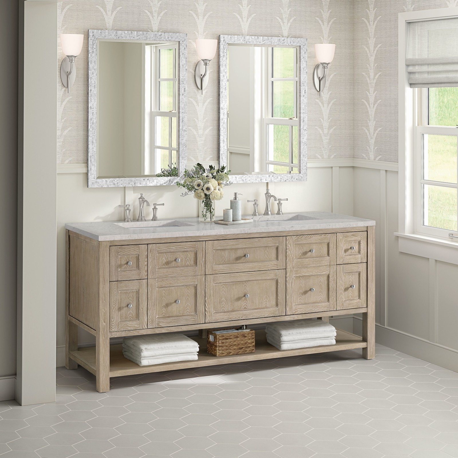 James Martin Vanities 330-V72-FEJP Breckenridge 72″ – Light Natural Oak