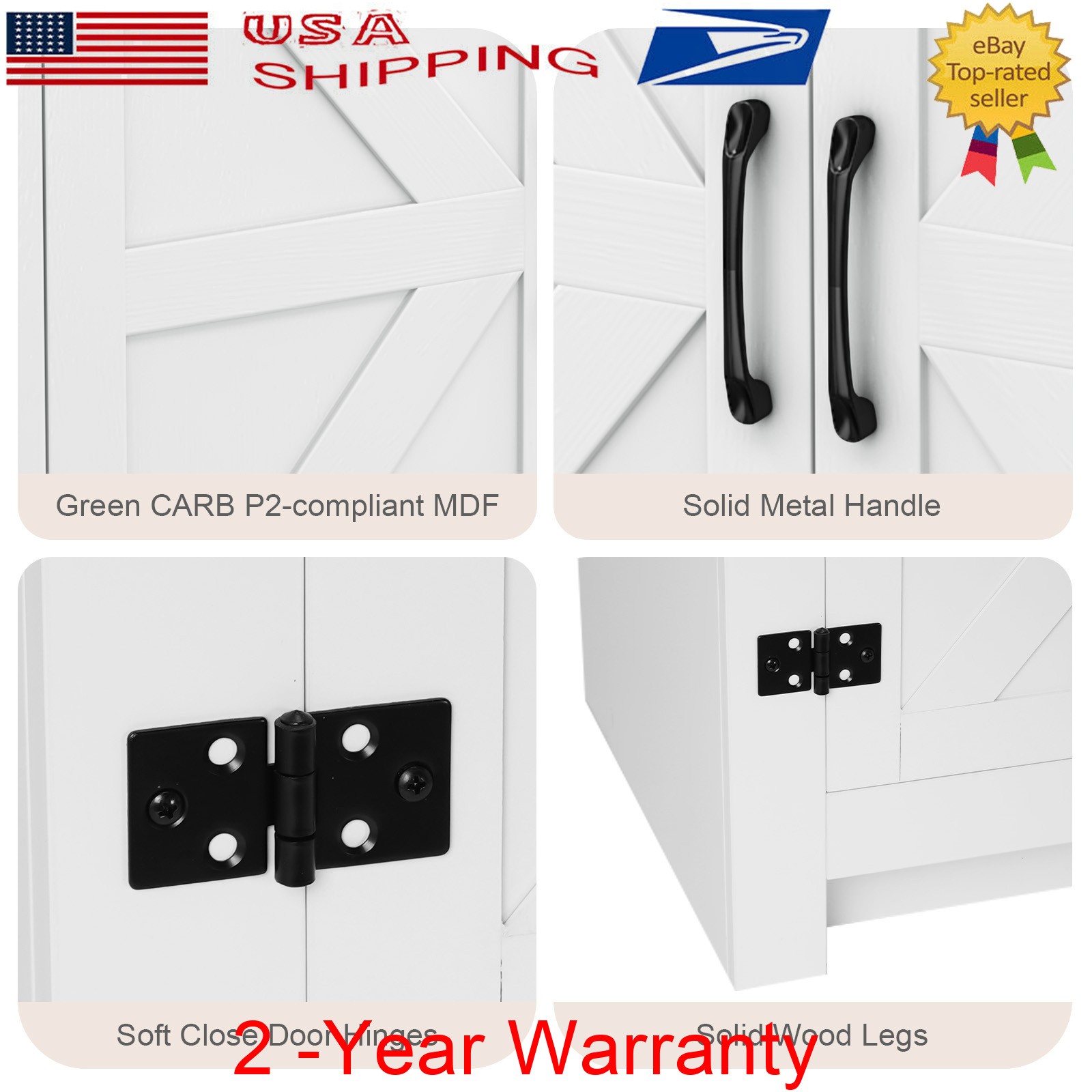 Freestanding Bathroom Vanity w/ Ceramic Sink & Soft-Close Door Storage Cabinet