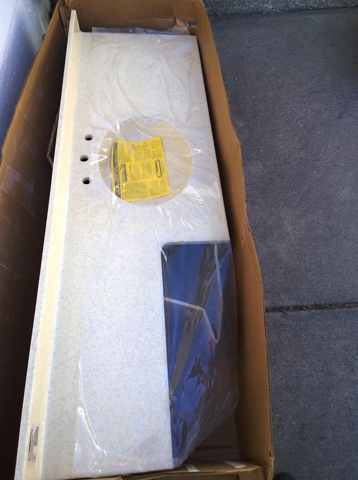 NIB Bath Premium CULTURED GRANITE Vanity Cabinet Top SINK 68″W x 22″/13″ D