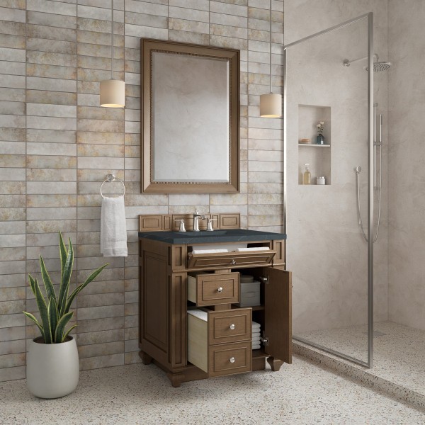 30″ James Martin Bristol 157-V30-SBR-3CSP Vanity Cabinet Charcoal Soapstone Top