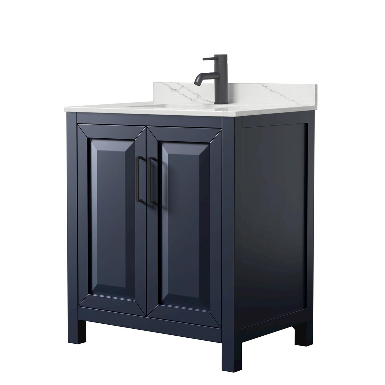 Wyndham Collection WCV252530S-QTZ-UNSMXX Daria 30″ – Dark Blue / Giotto Quartz