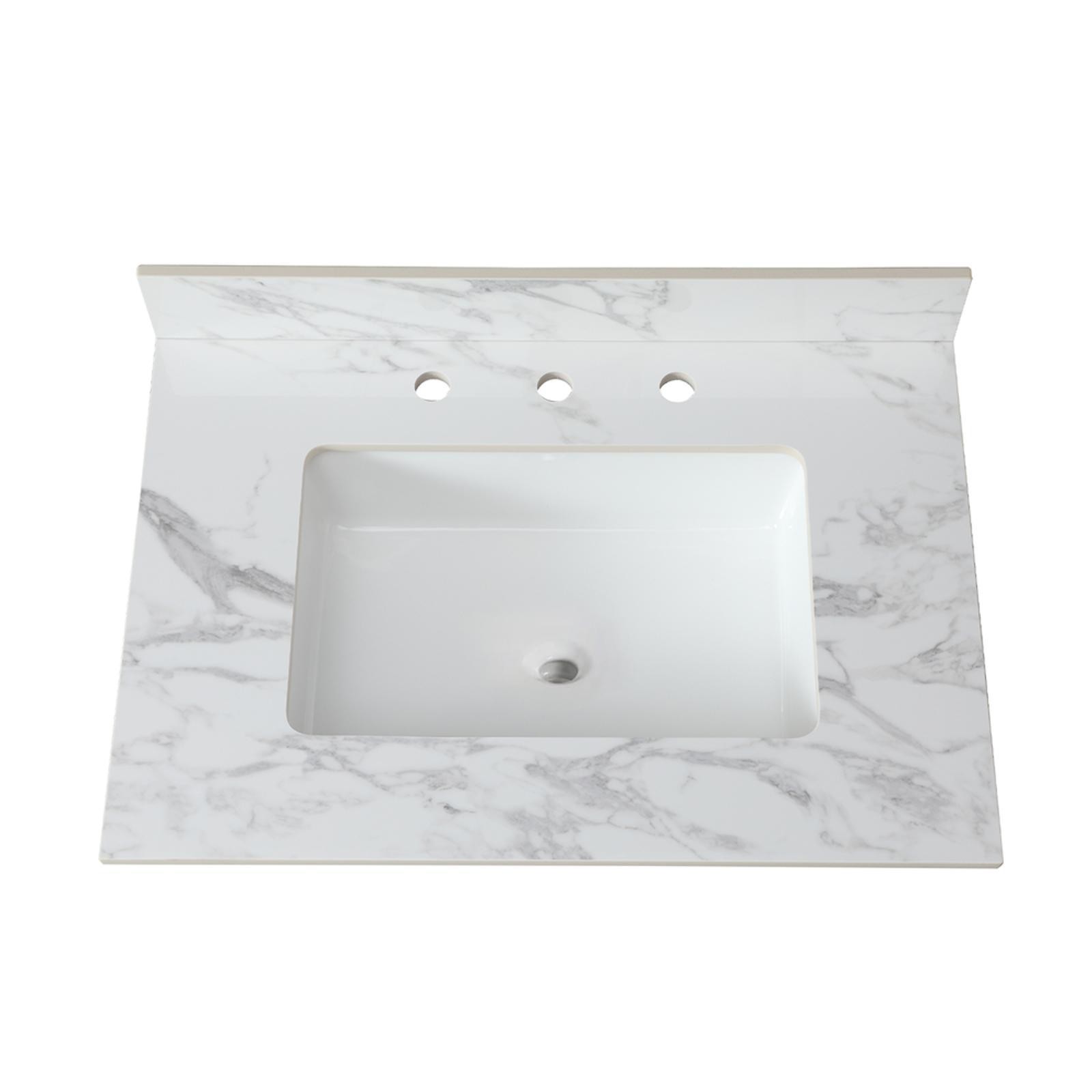 31″x22″Bathroom Vanity Top,sintered stone carra white Barthroom Vanity Sink Tops