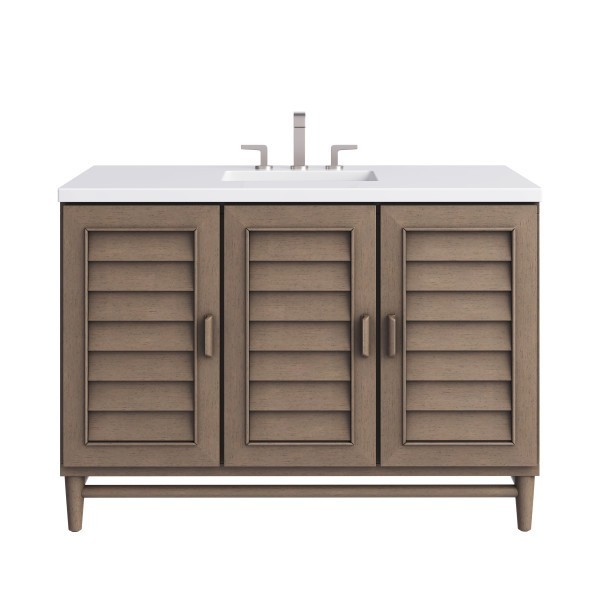 48″ James Martin Portland 620-V48-WW-3WZ Vanity Cabinet White Zeus Silestone Top