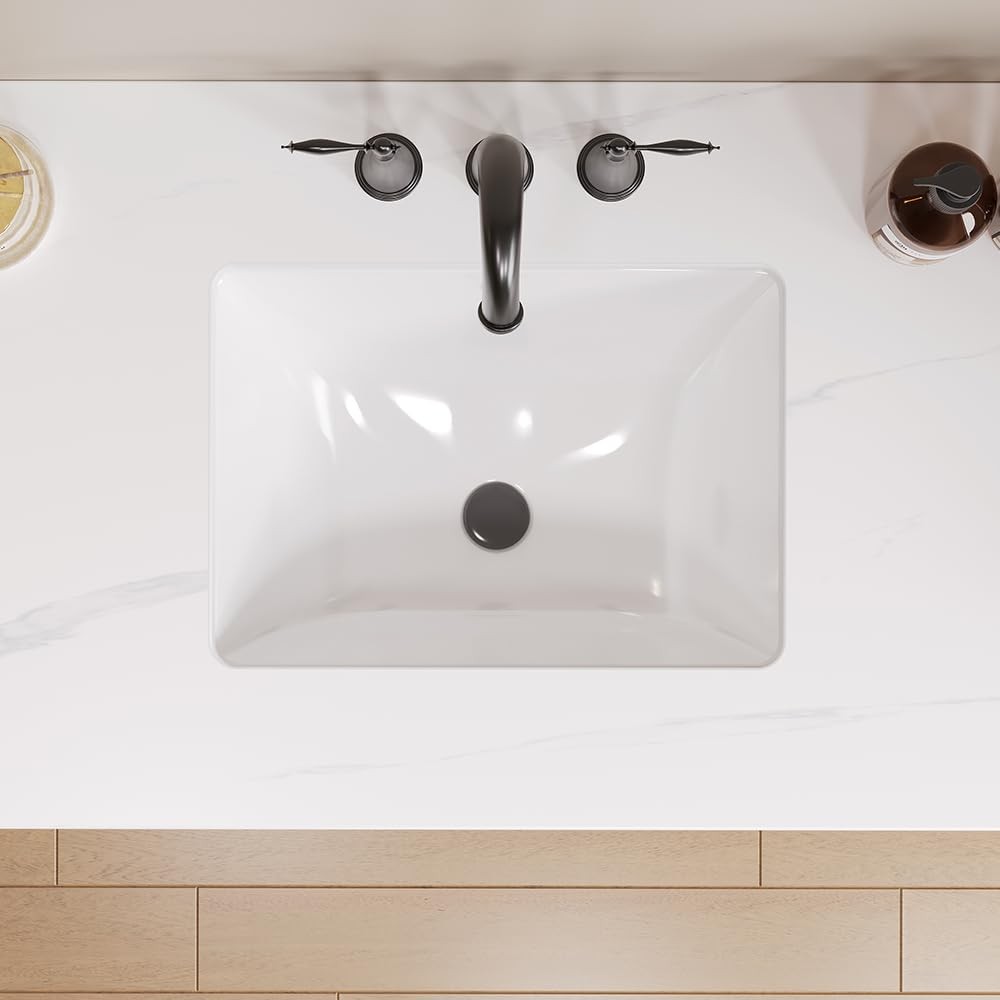 18 Inch Small Rectangle Undermount Bathroom Sink Vessel Sink Lavatory Ceramic…