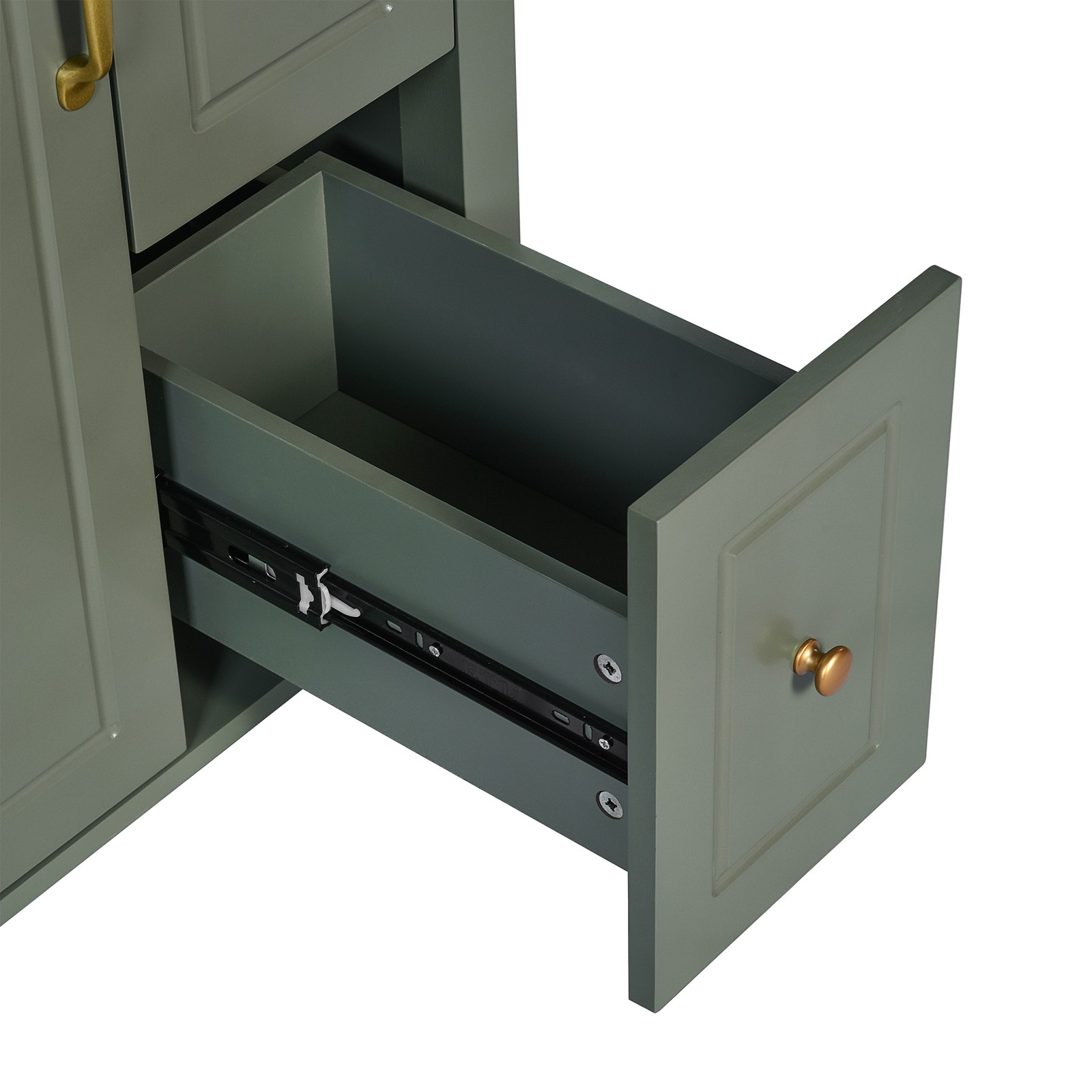 24″ Bathroom Vanity W/ Ceramic Sink 2 Soft-Close Drawers 1 Door Storage Cabinet