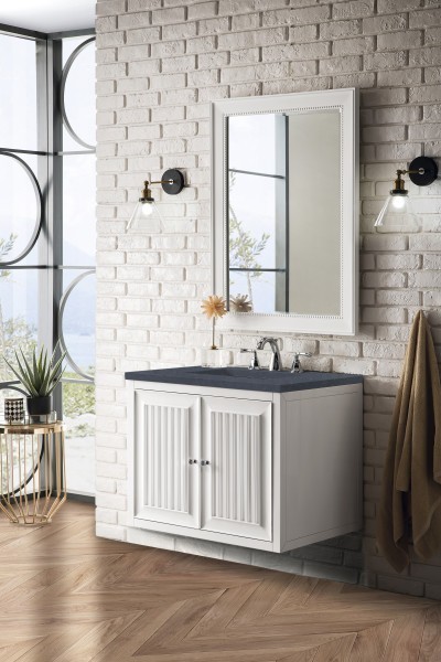 30″ James Martin Athens E645-V30-GW-3CSP Vanity Cabinet Charcoal Soapstone Top