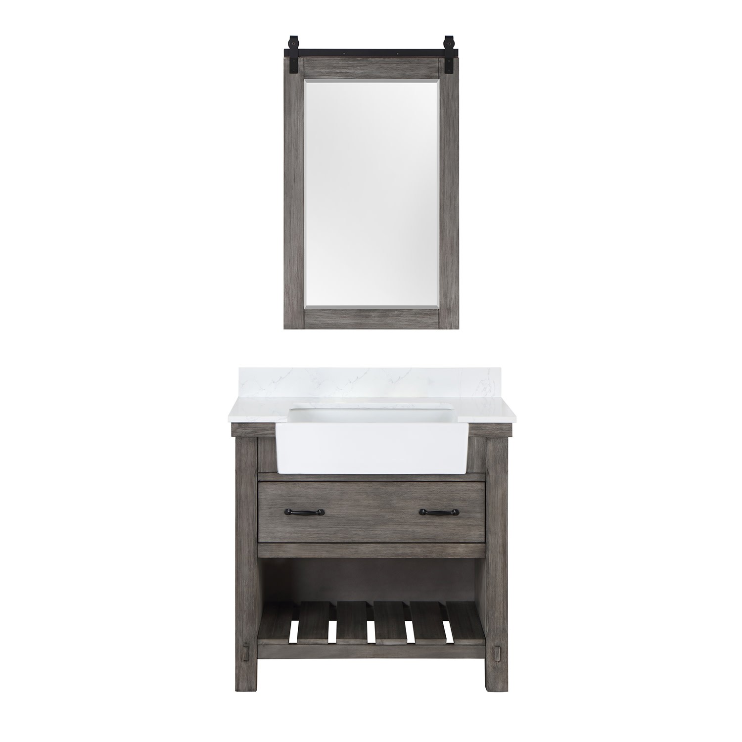 Miseno MV-701636 Villareal 36″ – Weathered Pine / White