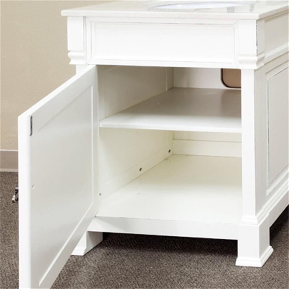 30″ 1-Door Traditional Single Sink Solid Wood Vanity in White