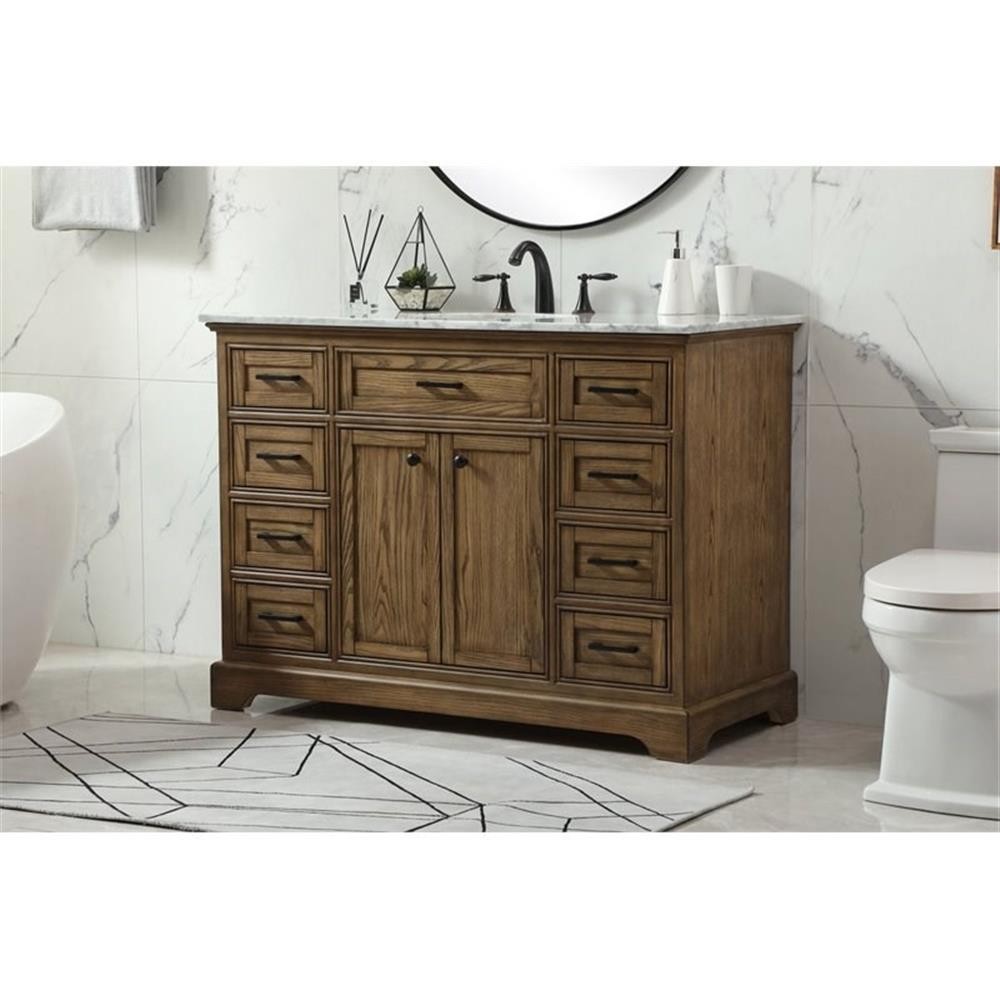 Elegant Decor Americana 48″ Aluminum Alloy Single Bathroom Vanity in Driftwood