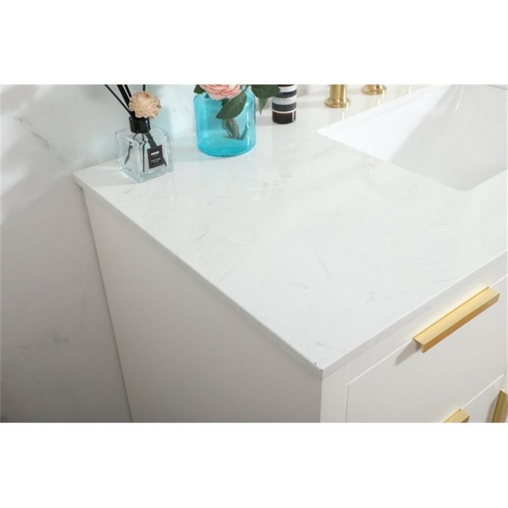 Elegant Decor Blake 48″ Aluminum Alloy MDF Single Bathroom Vanity in White