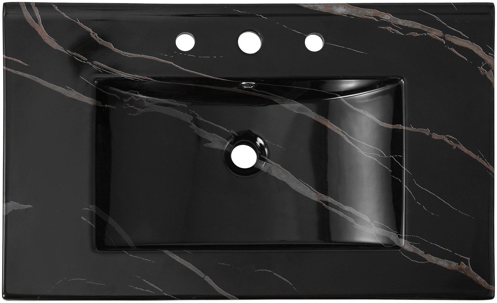 JONATHAN Y Lighting SNK1002 Ancillary 30″ Ceramic Vanity Top – Black