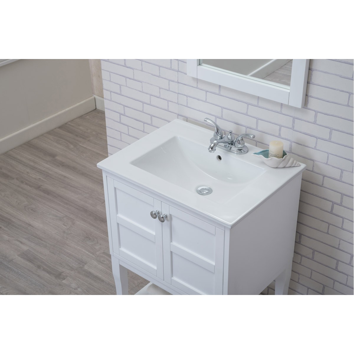 Elegant Lighting VF2100 Mason 24 X 33.25 inch White and Chrome Vanity Set