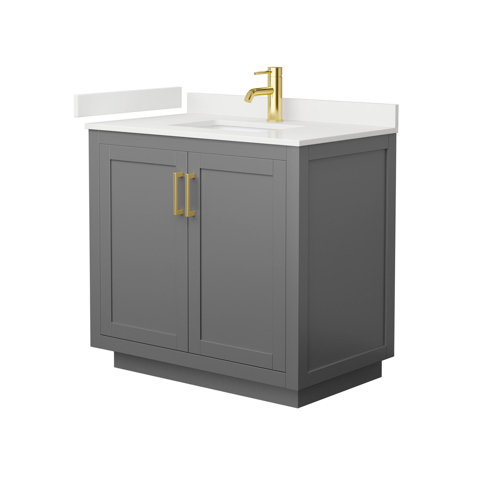 Wyndham Collection WCF292936S-QTZ-UNSMXX Miranda 36″ – Dark Gray / Giotto Quartz