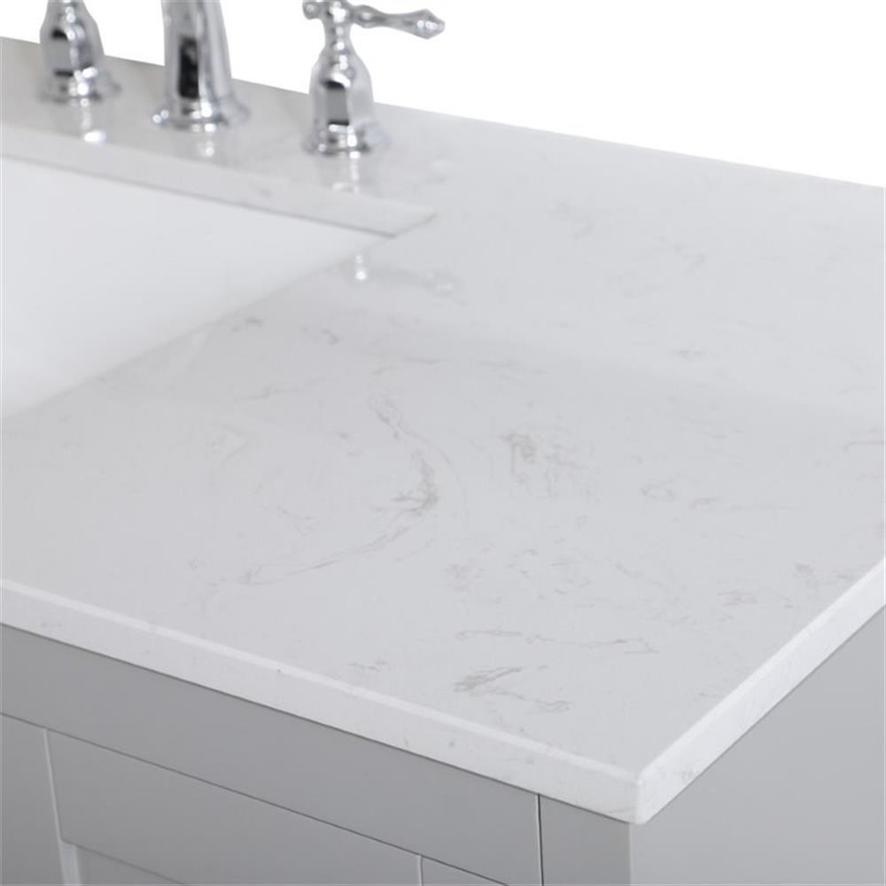 Elegant Decor Moore 48″ Single Quartz Top Bathroom Vanity in Gray