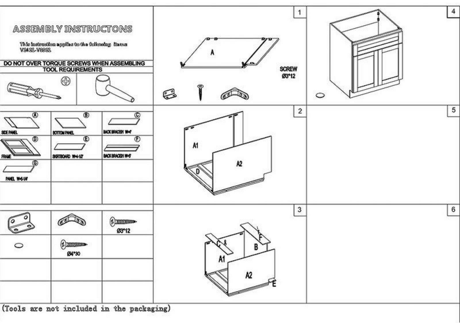 New White Shaker Bath Vanity Cabinet 36″w x 21″d x 32.5″h WS-V3621 *ASSEMBLED!