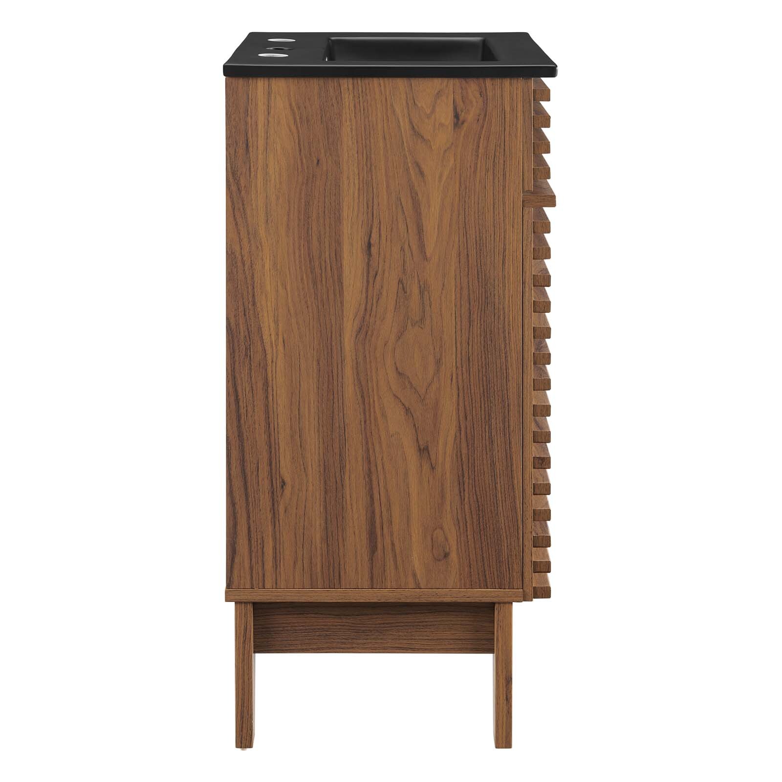 Modway Render 18″ Bathroom Vanity With Sink in Walnut Black