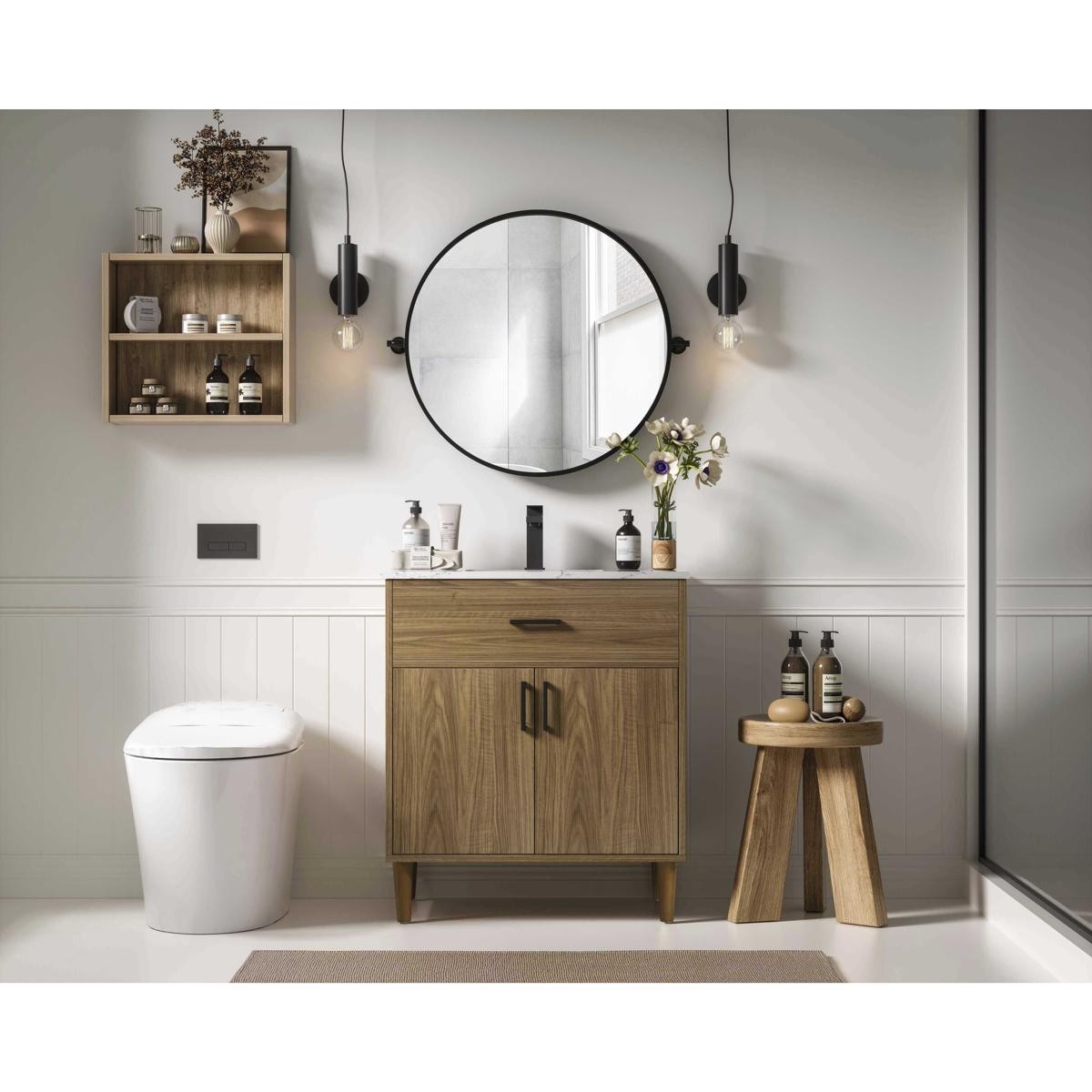 Elegant Lighting VF25030WB Chandler Vanity Walnut Brown
