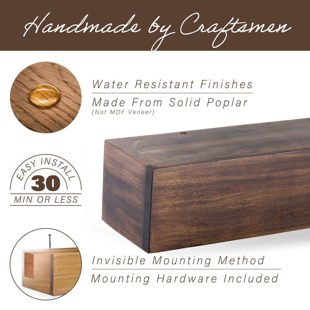 48 In. W X 5.5 In. H X 6.25 In. D Modern Farmhouse Dark Chocolate Cap-Shelf Mant