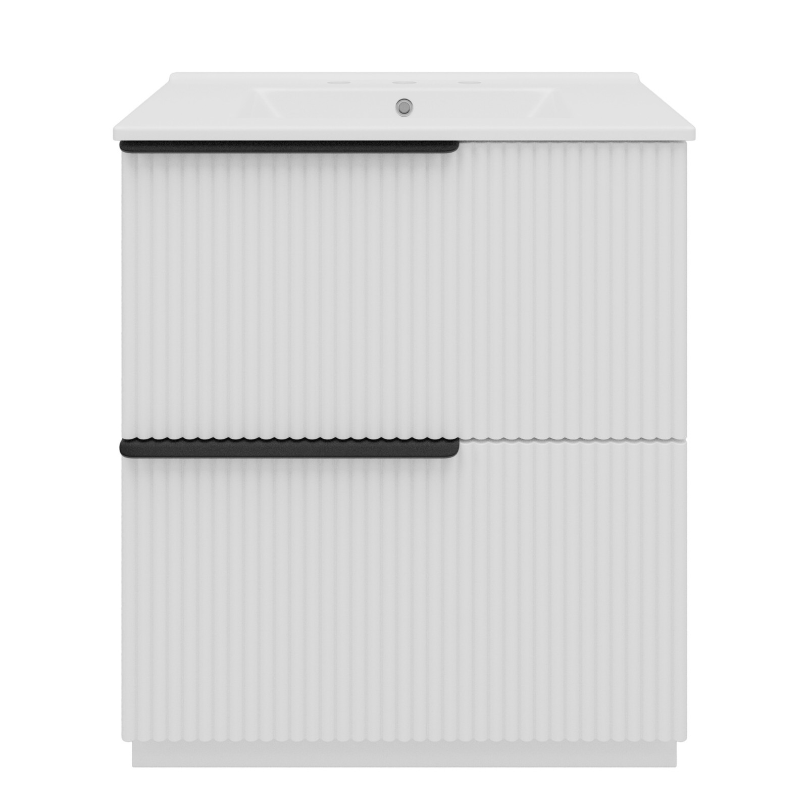30″ Bathroom Vanity with Ceramic Sink & Soft Close Drawers, White