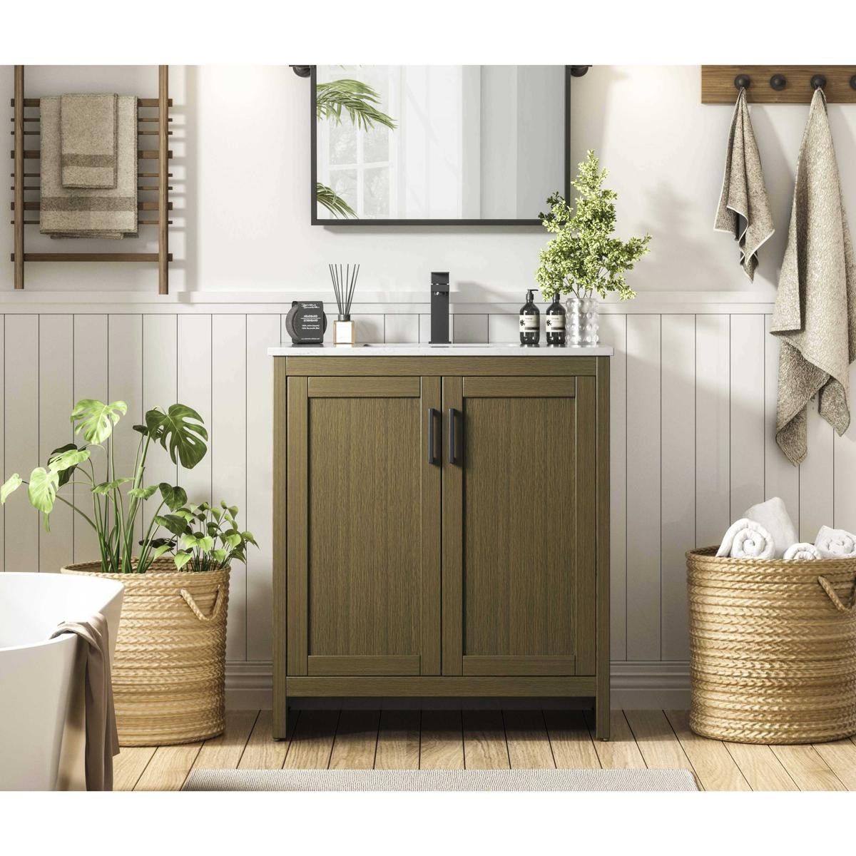 Elegant Lighting VF25130MCB Finnley Vanity Chestnut Brown