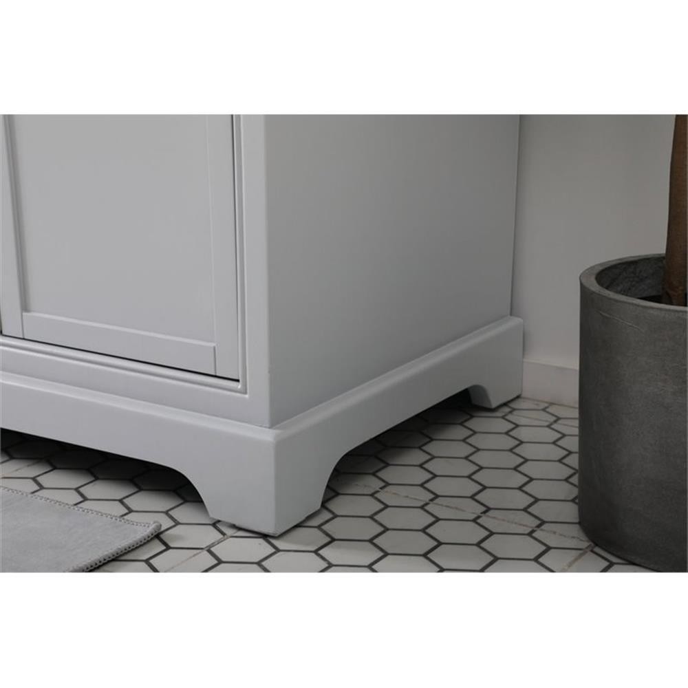 Elegant Decor Americana 72″ Metal MDF Marble Double Bathroom Vanity in Gray