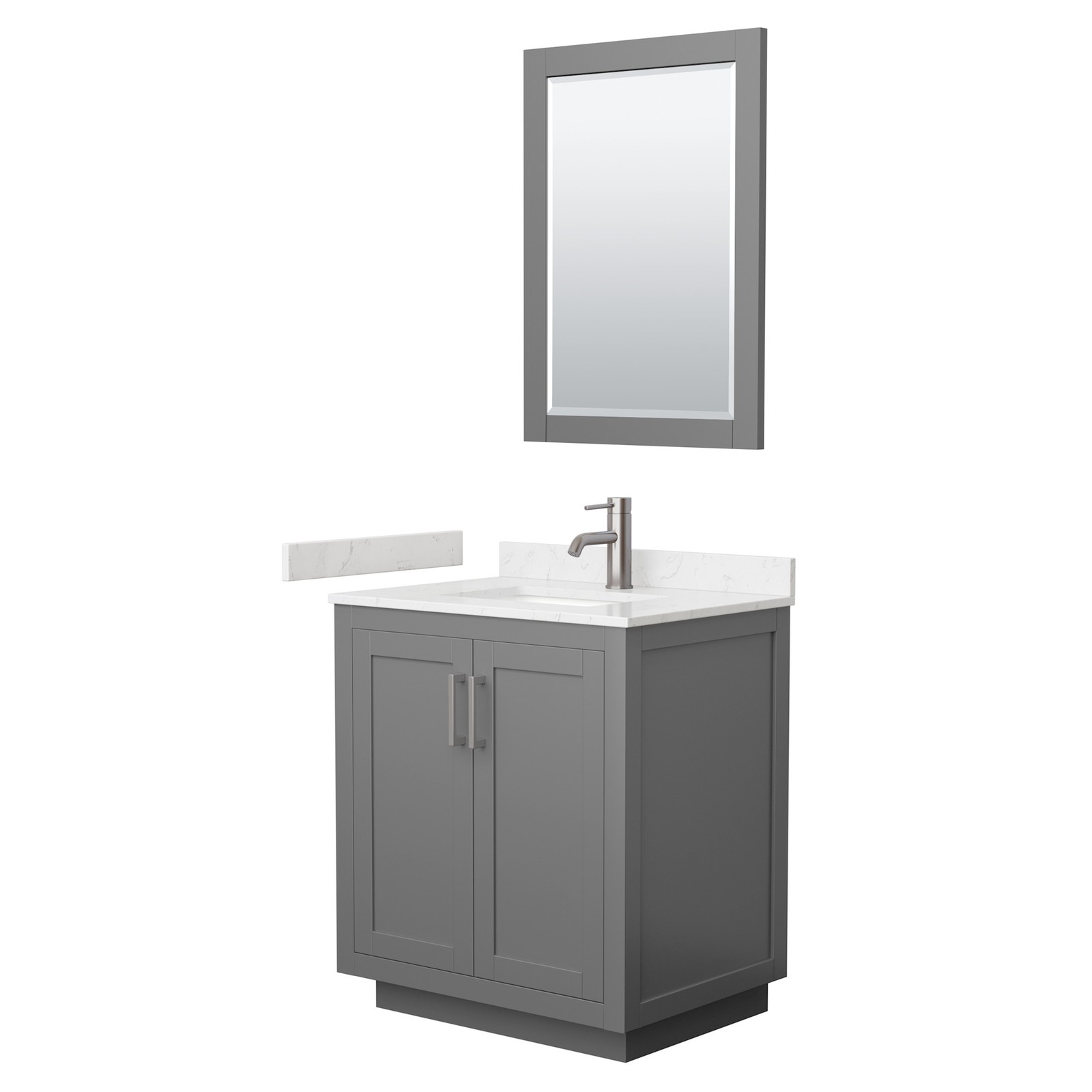 Wyndham Collection WCF2929-30S-VCA-M24 Miranda 30″ – Dark Gray / White Cultured