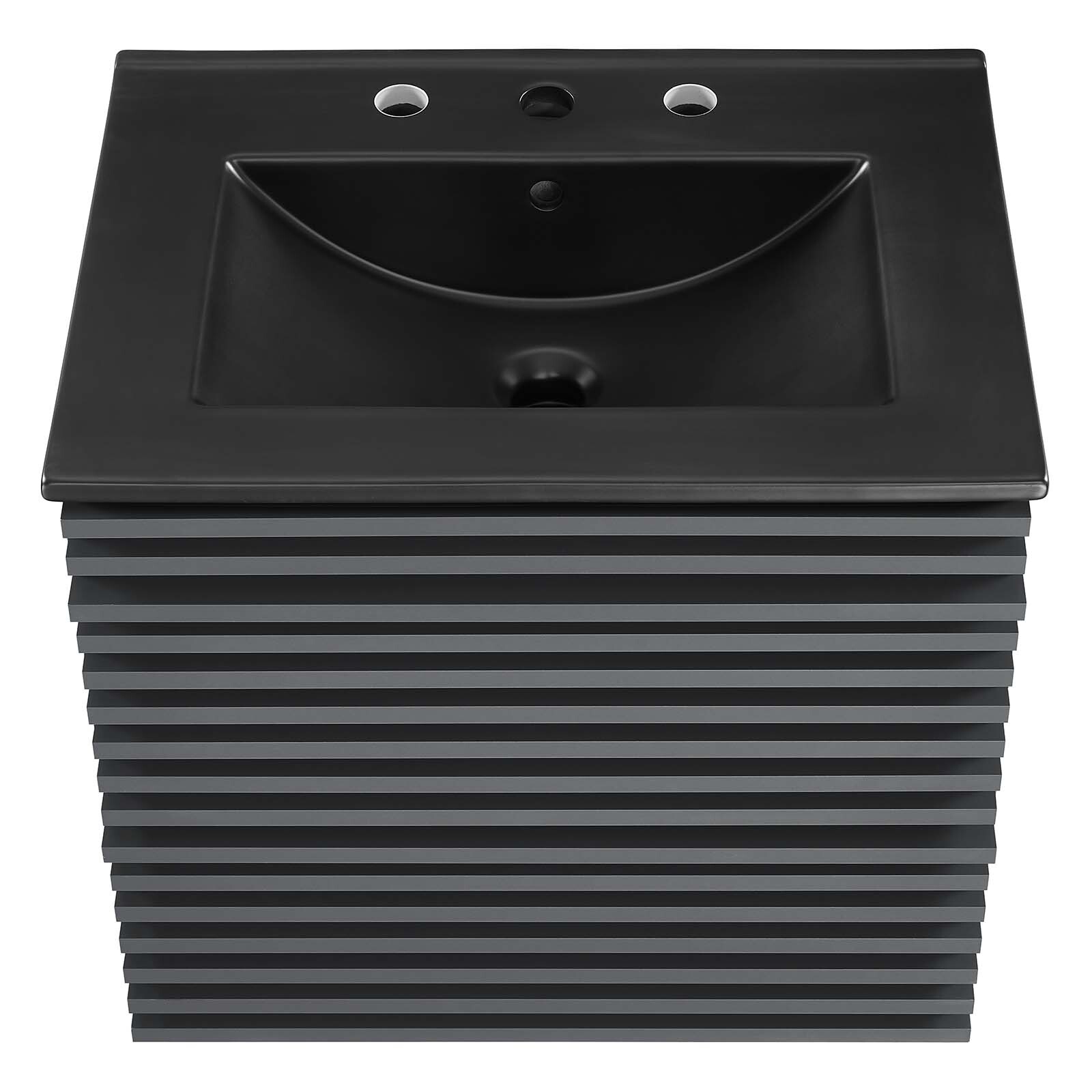Modway Render 24″ Wall-Mount Bathroom Vanity in Gray Black