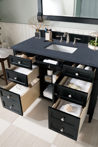 48″ James Martin Brittany 650-V48-BKO-3CSP Vanity Cabinet Charcoal Soapstone Top