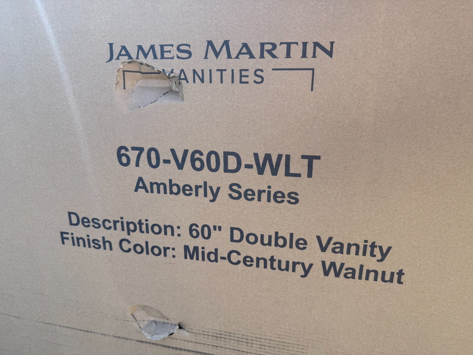 New James Martin Vanities Amberly 60″ Double Vanity Cabinet (Model 670‑V60D-WLT)
