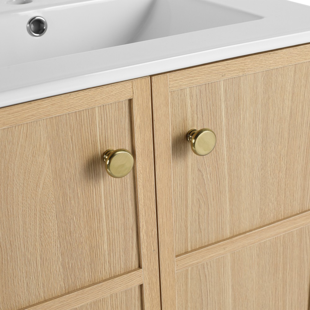 Vanity with Countertop, Freestanding, Featuring Dual Soft-Close Doors