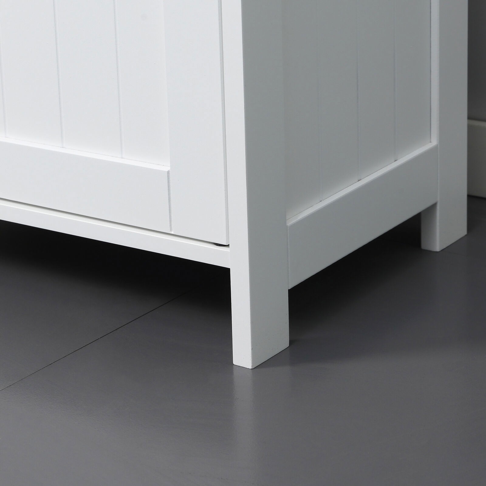 Pedestal Under Sink Cabinet w/ Doors, Bathroom Storage Organizer Unit, White