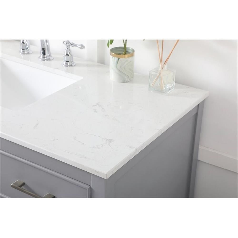Elegant Decor Sinclaire 48″ Aluminum Alloy & MDF Single Bathroom Vanity in Gray