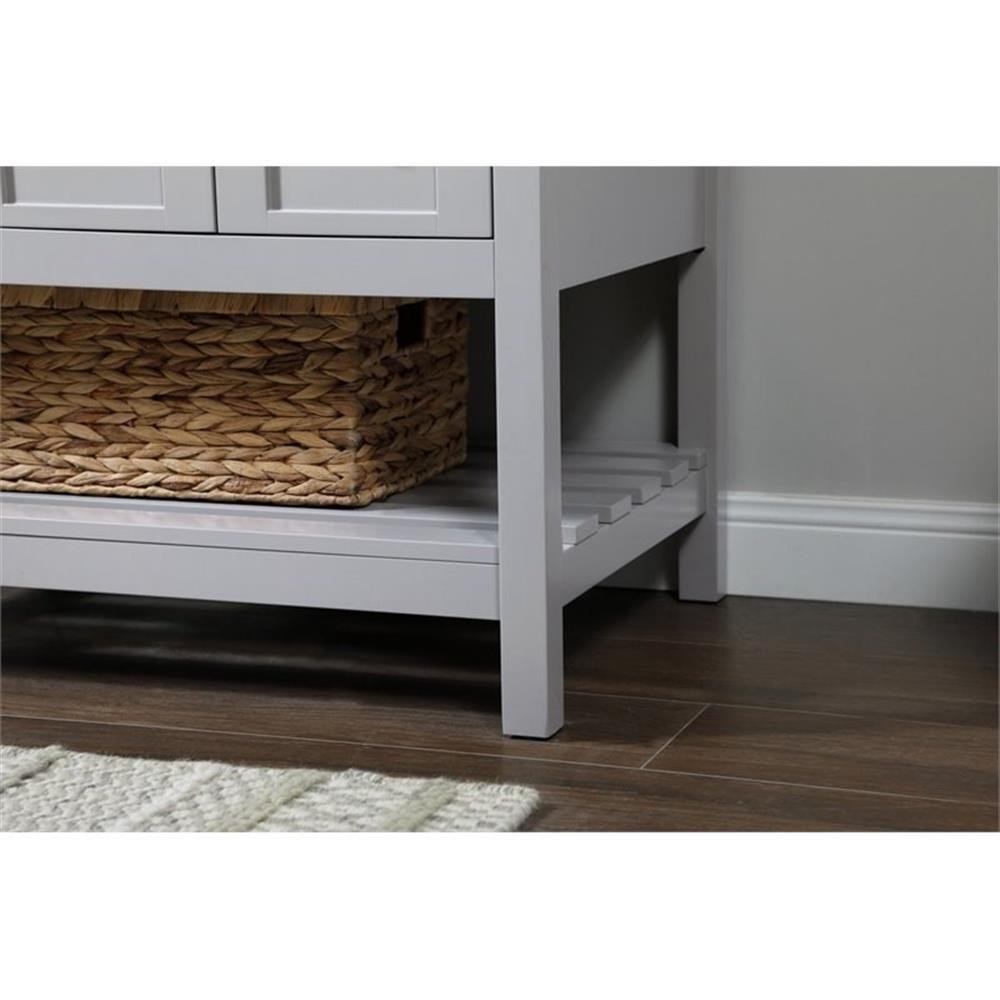 Elegant Decor Theo 32″ Zinc Alloy MDF Single Bathroom Vanity in Gray