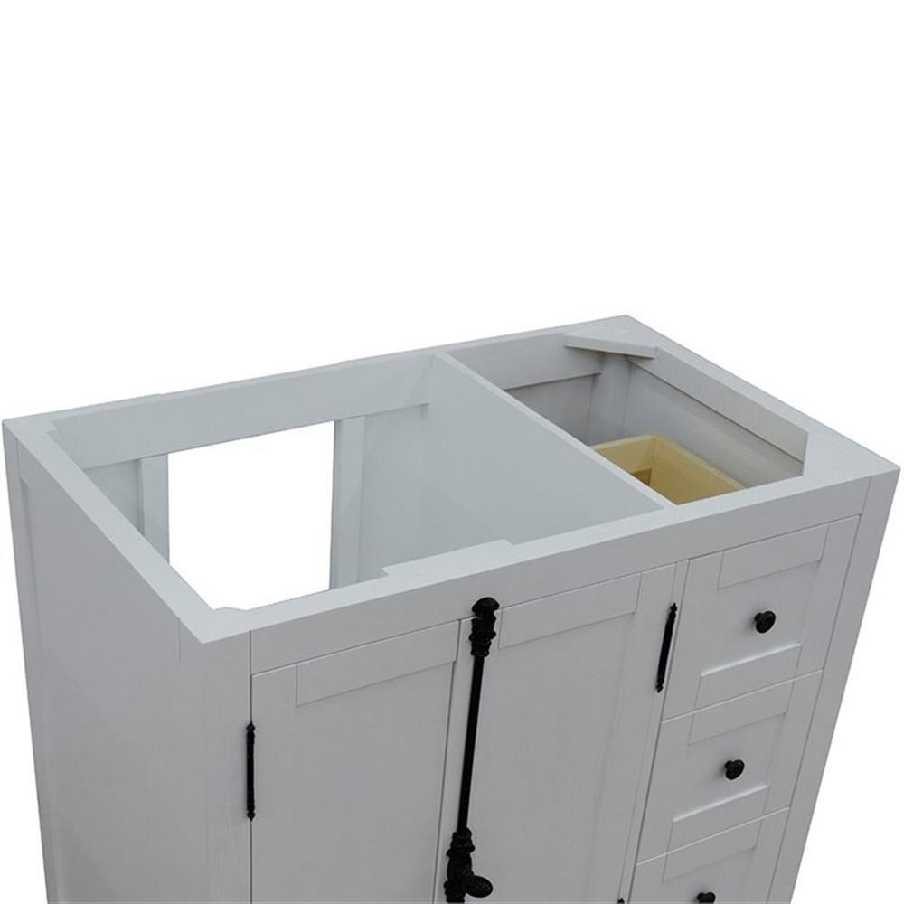 Plantation 36″ Single Solid Wood Vanity with Left Doors in Glacier Ash