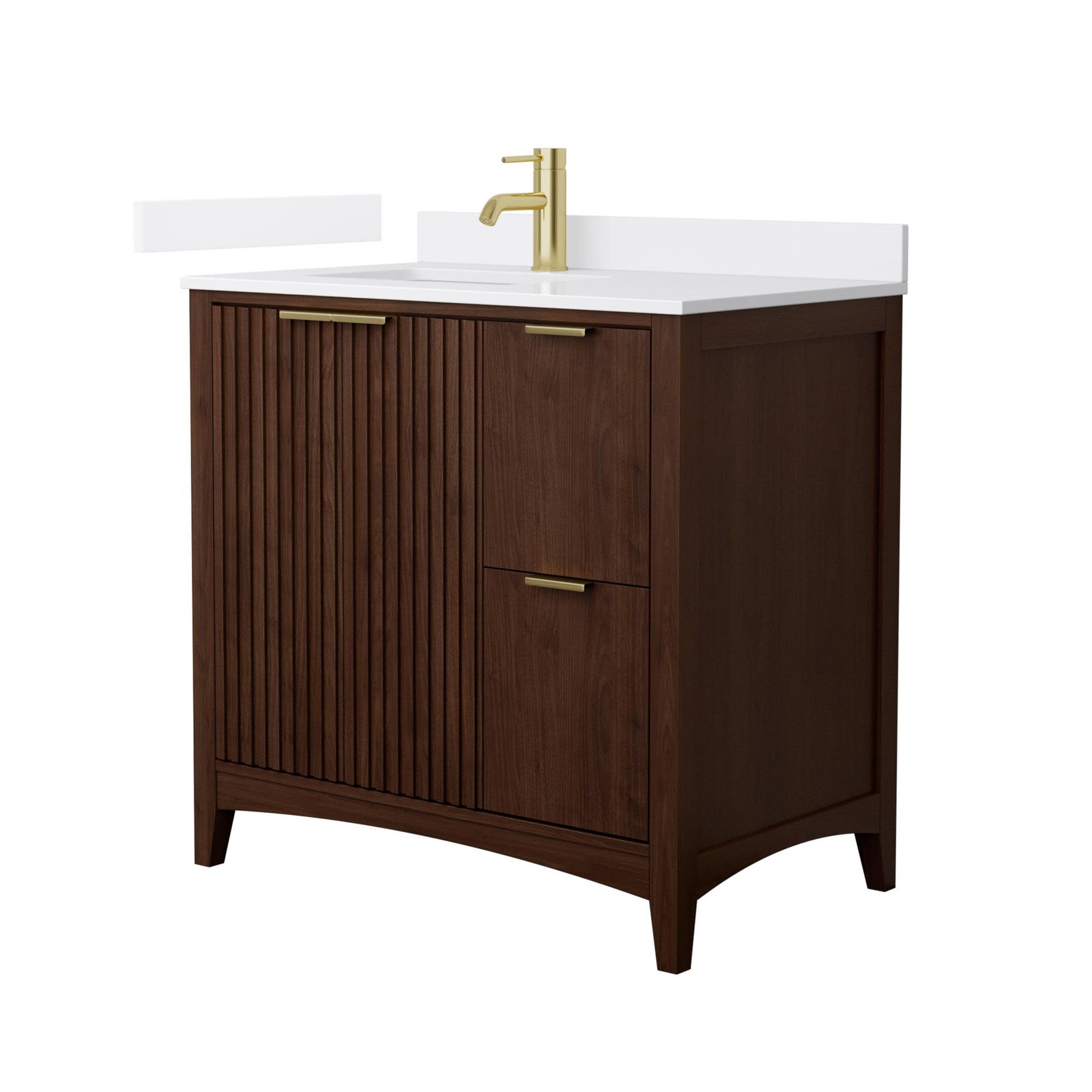 Wyndham Collection WCF9191-36S-VCA-UNSMXX Palmilla 36″ – Dark Walnut / White