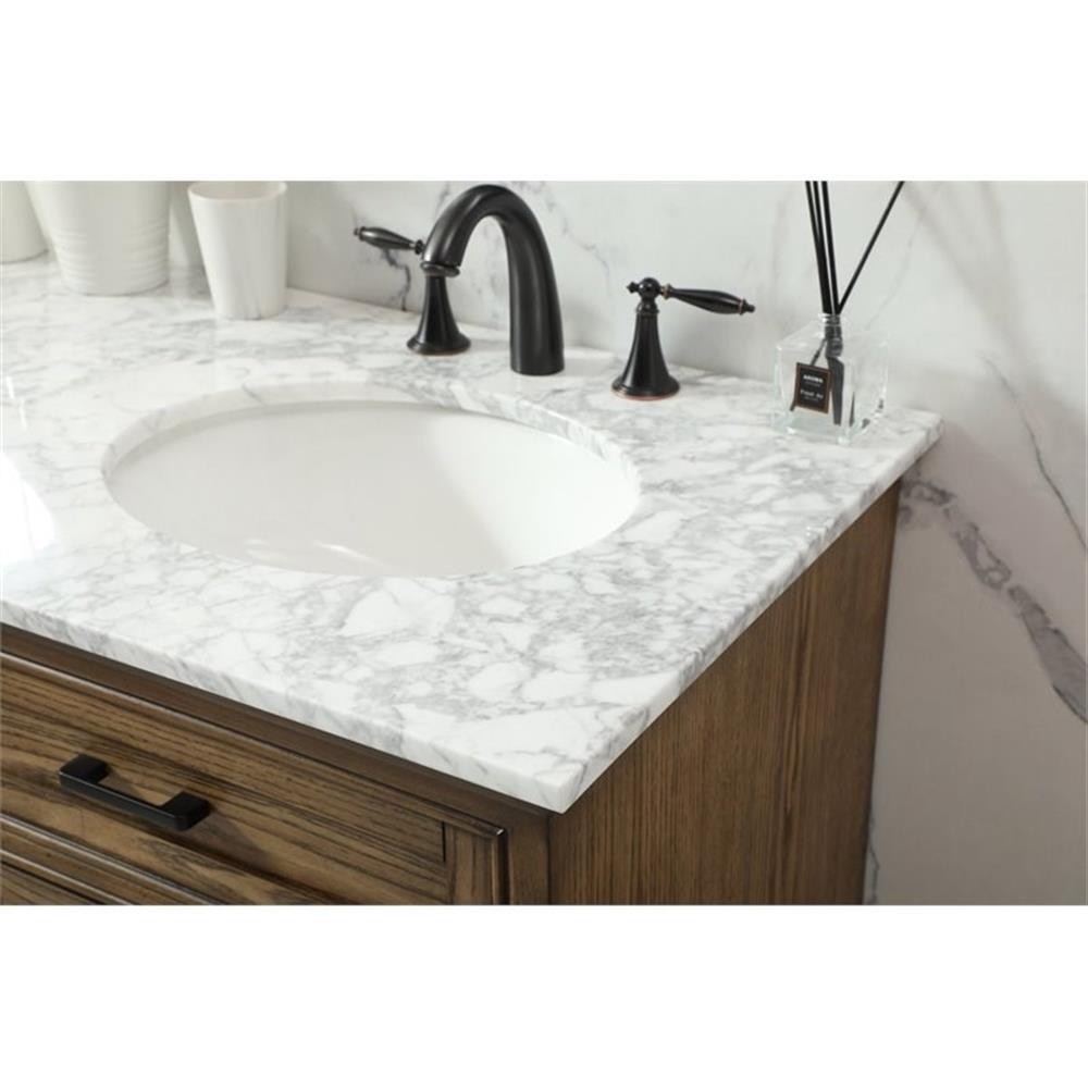 Elegant Decor Americana 60″ Aluminum Alloy Double Bathroom Vanity in Driftwood