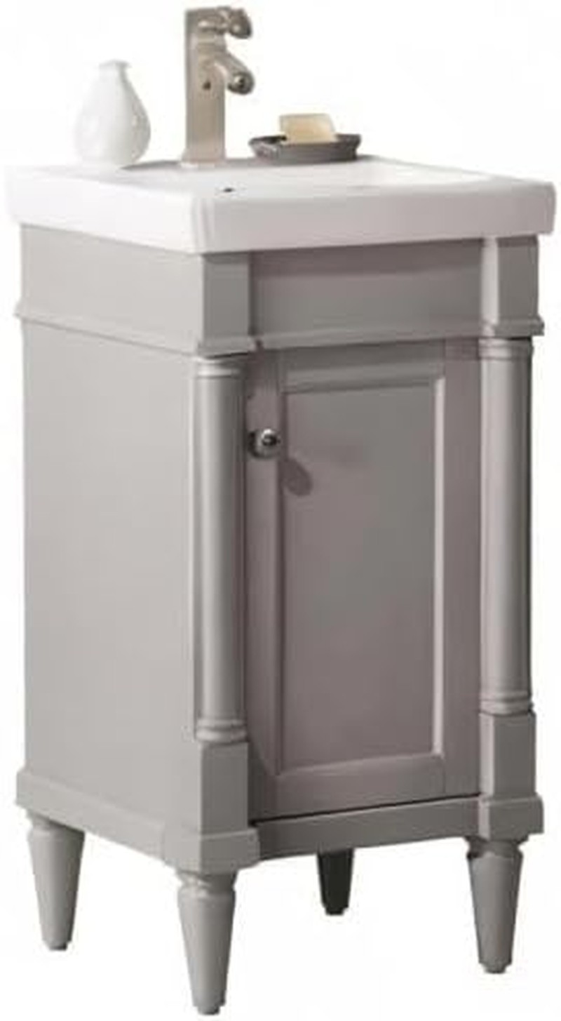 18-inch Gray Sink Vanity, Freestanding Bathroom Storage Cabinet