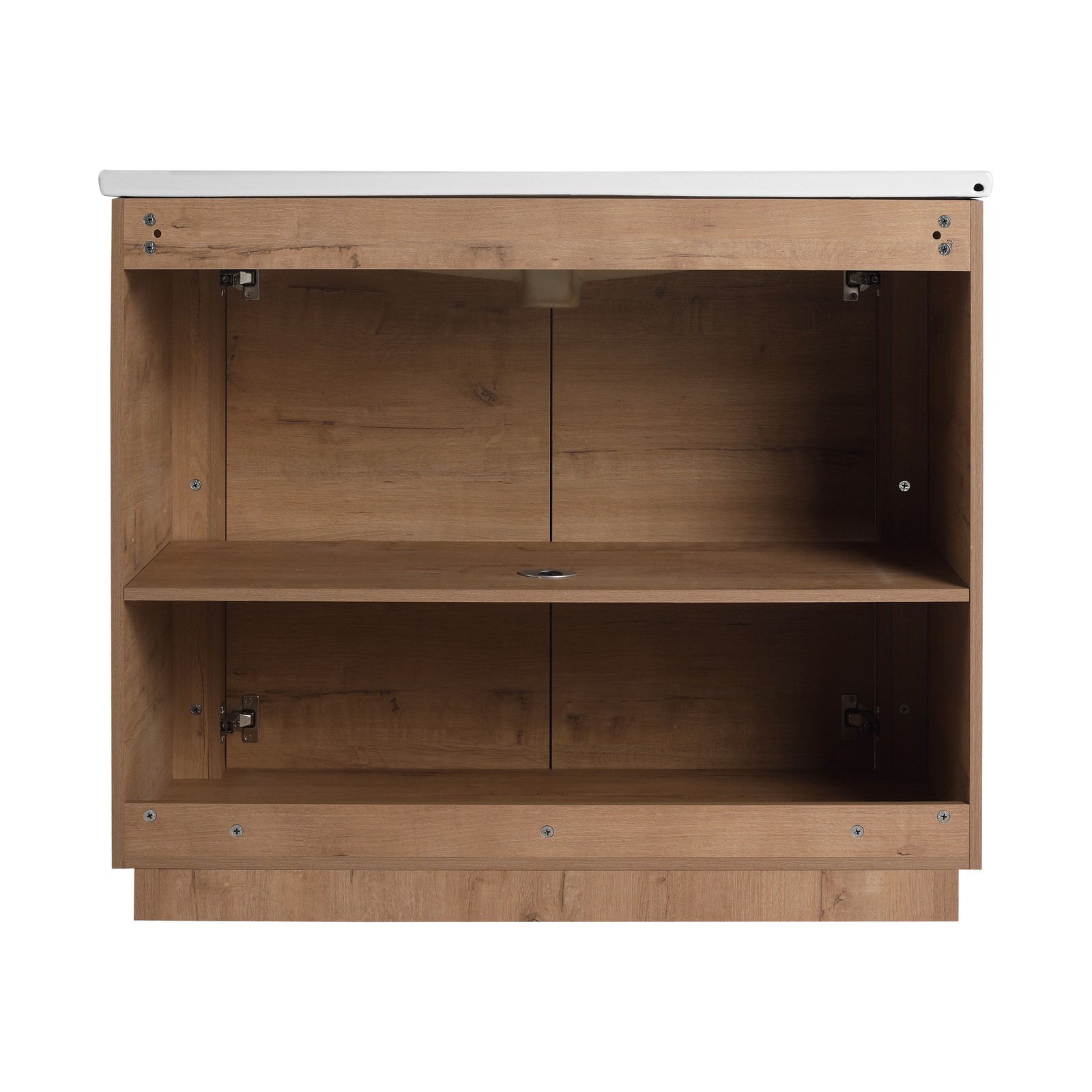 40 inch Freestanding Bathroom Vanity with Ceramic Sink Adjustable Shelf Plywood