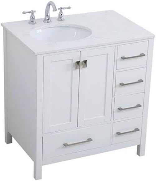 Elegant Lighting VF18832WH 32 inch Single Bathroom Vanity in White