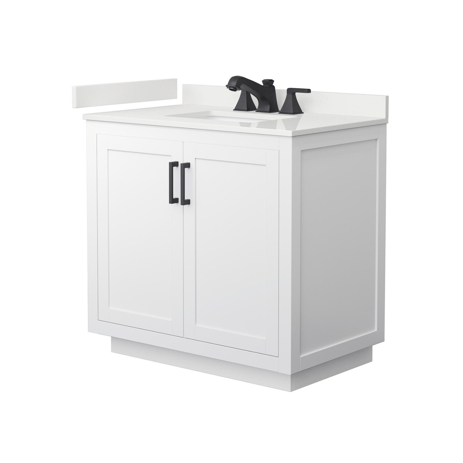 Wyndham Collection WCF292936S-QTZ-US3MXX Miranda 36″ – Dark Gray / Giotto Quartz