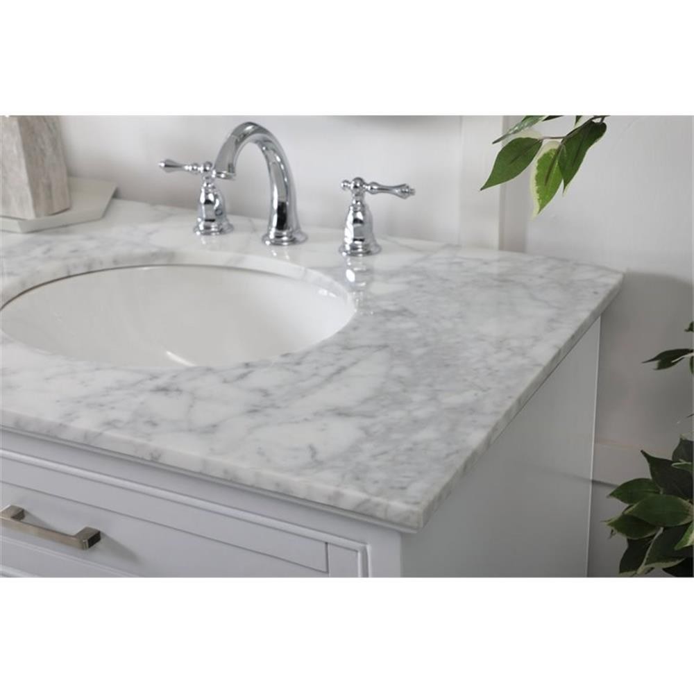 Elegant Decor Americana 72″ Metal MDF Marble Double Bathroom Vanity in Gray