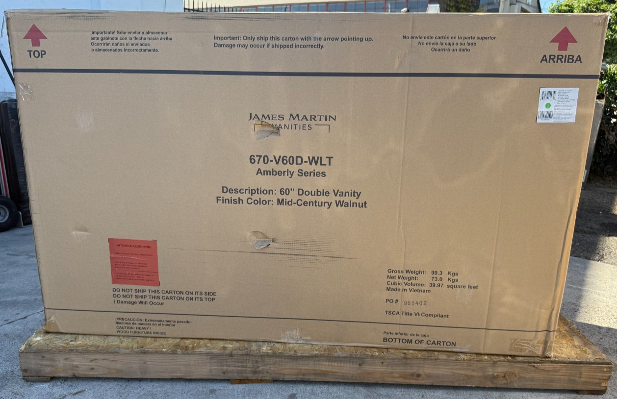 New James Martin Vanities Amberly 60″ Double Vanity Cabinet (Model 670‑V60D-WLT)