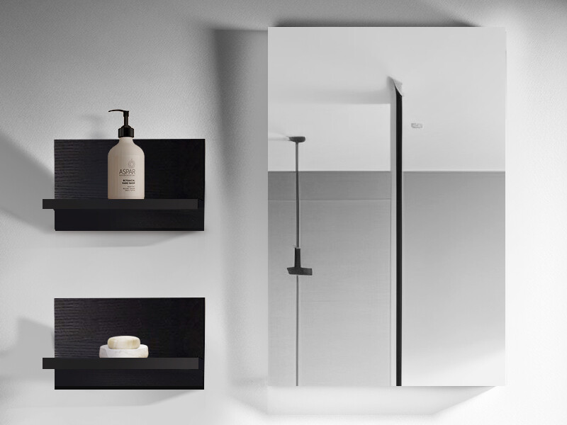 Wall Mounted Bathroom Vanity Floating Cabinet w/Mirror Shelf Sink Faucet Combo