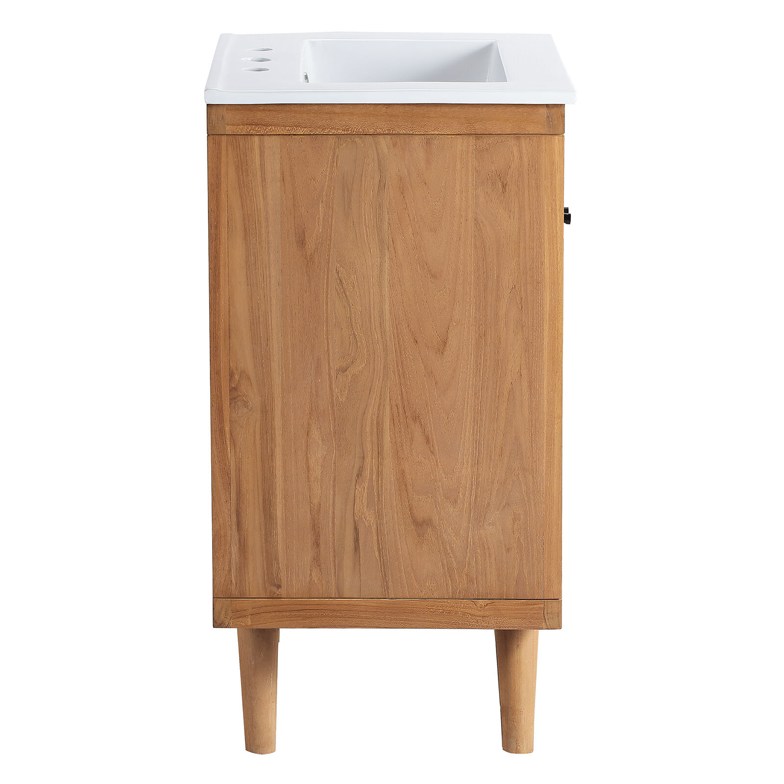 Modway Birdie 24″ Teak Wood Bathroom Vanity in Natural White
