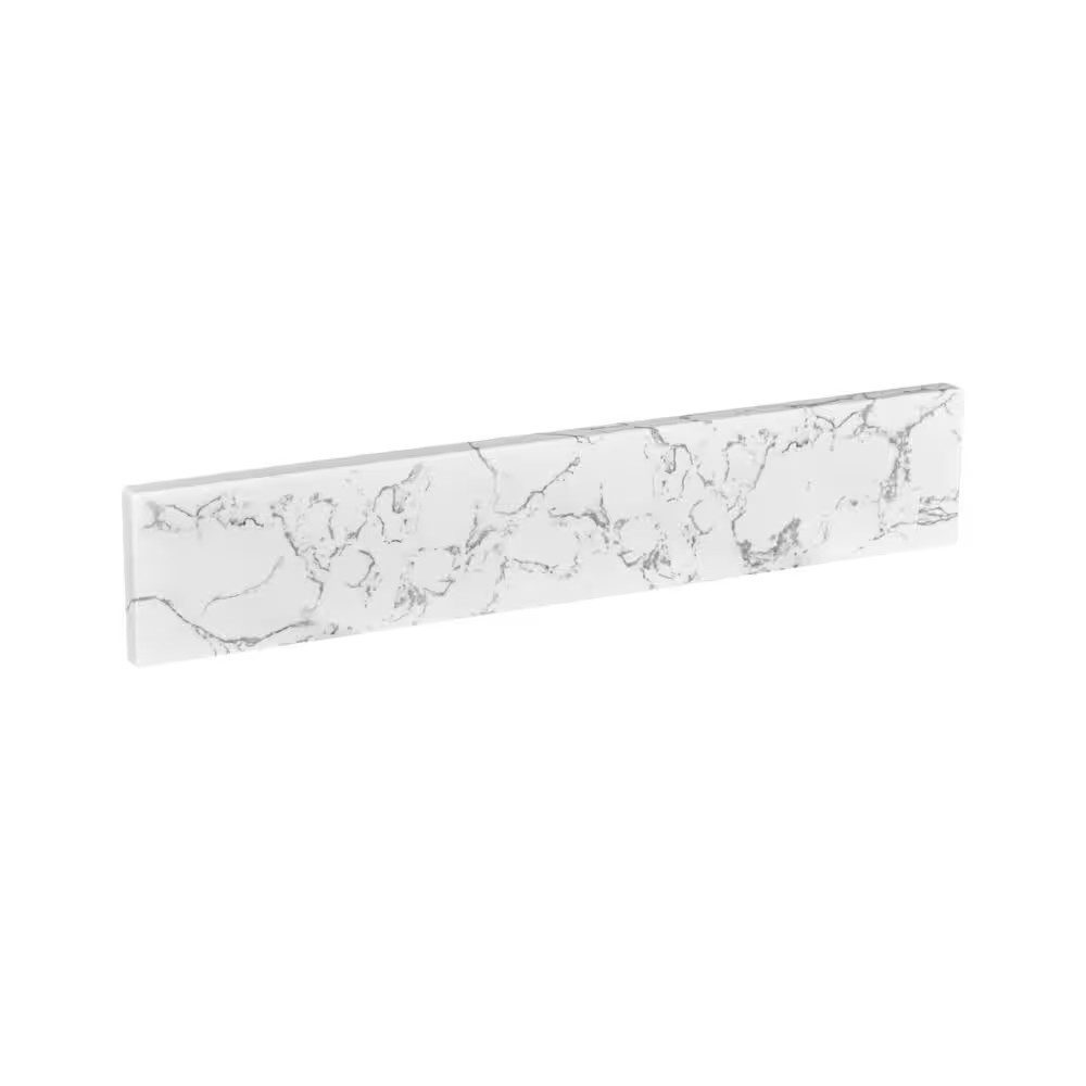 Alaski 21.25″ Cultured Marble Vanity Sidesplash Arabescato White 4″ H
