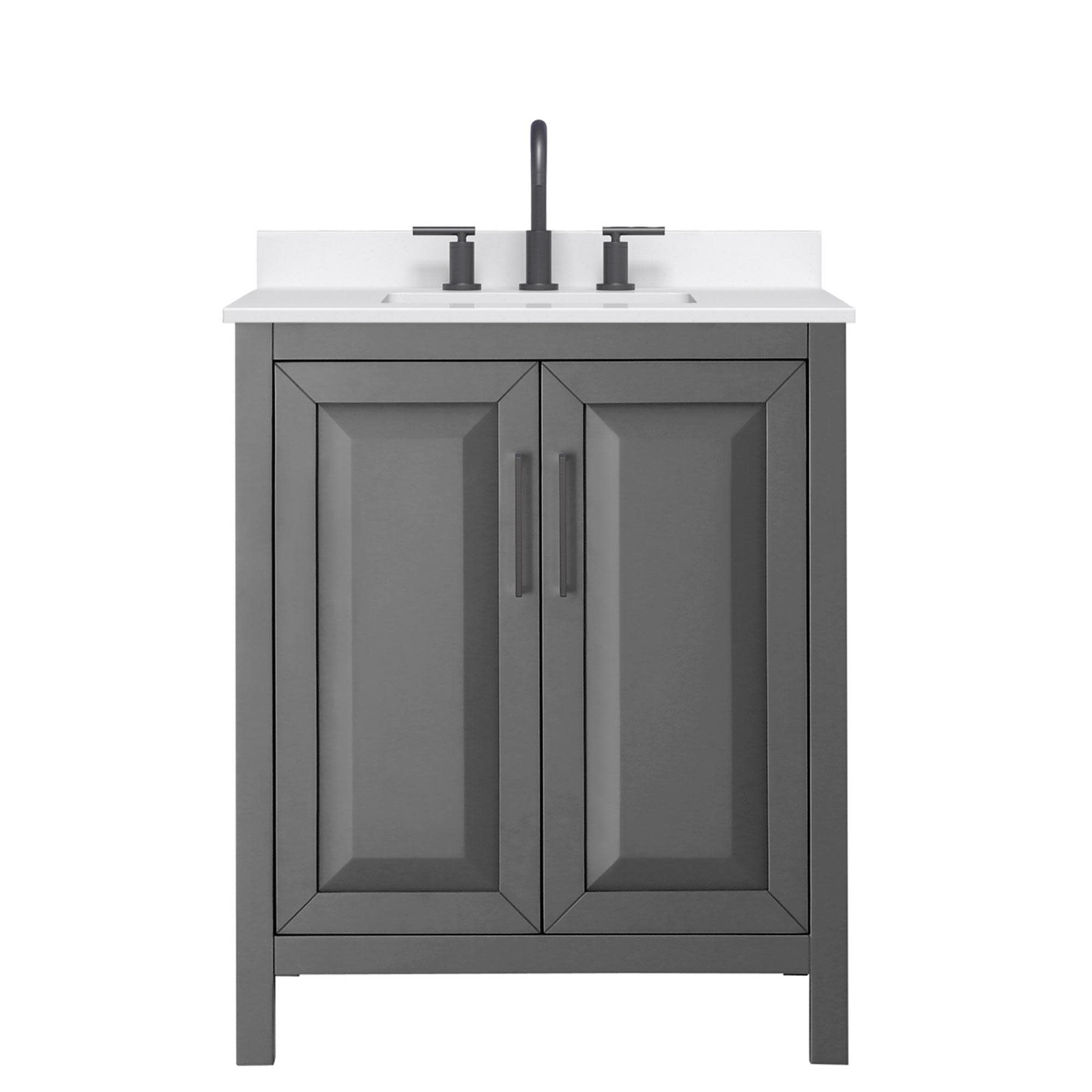 Wyndham Collection WCV252530S-QTZ-US3MXX Daria 30″ – Dark Blue / Giotto Quartz