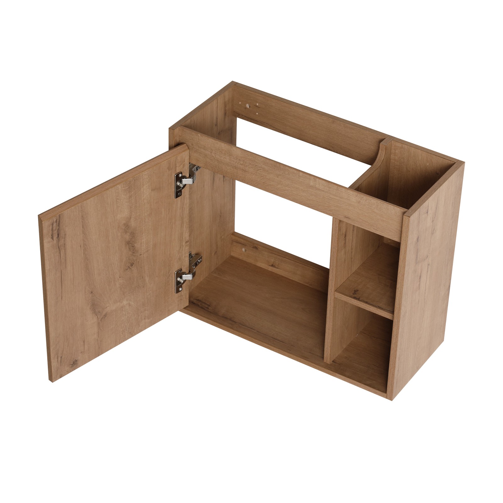 24 Inch Wall-Mounted Bathroom Vanity with White Ceramic Sink