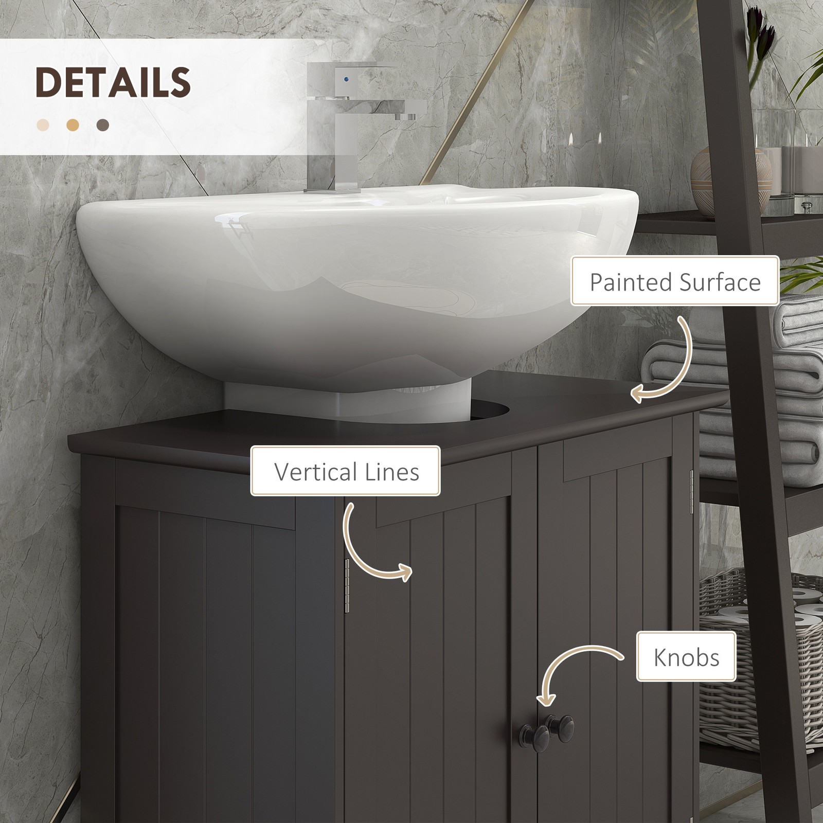 Bathroom Vanity Cabinet Under Sink Bathroom Cabinet with 2 Door Adjustable Shelf