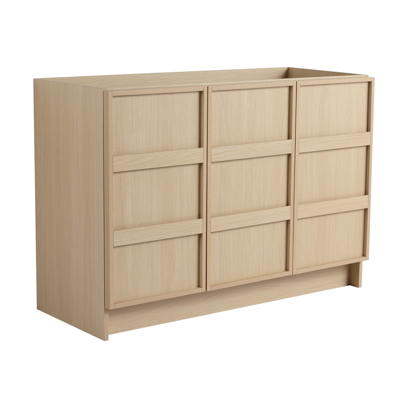 48 Inch Plywood Freestanding Bathroom Vanity Cabinet W/ 3 Doors Without Sink