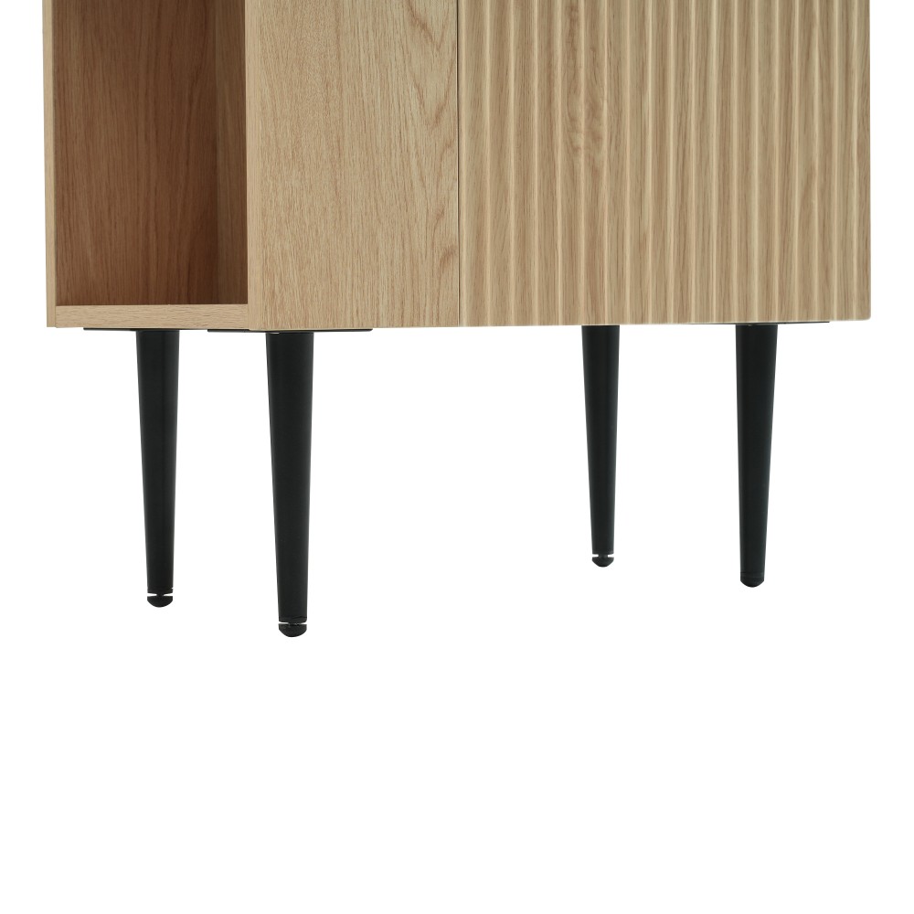 21.6″ Wood Bathroom Vanity，Ceramic Sink，Free-Standing Cabinet，Left Side Storage